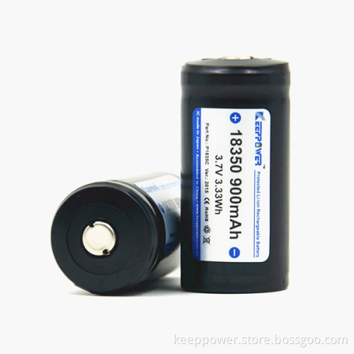 li-ion rechargeable battery 3.7v KeepPower P1835C protected 18350 battery 900mah
